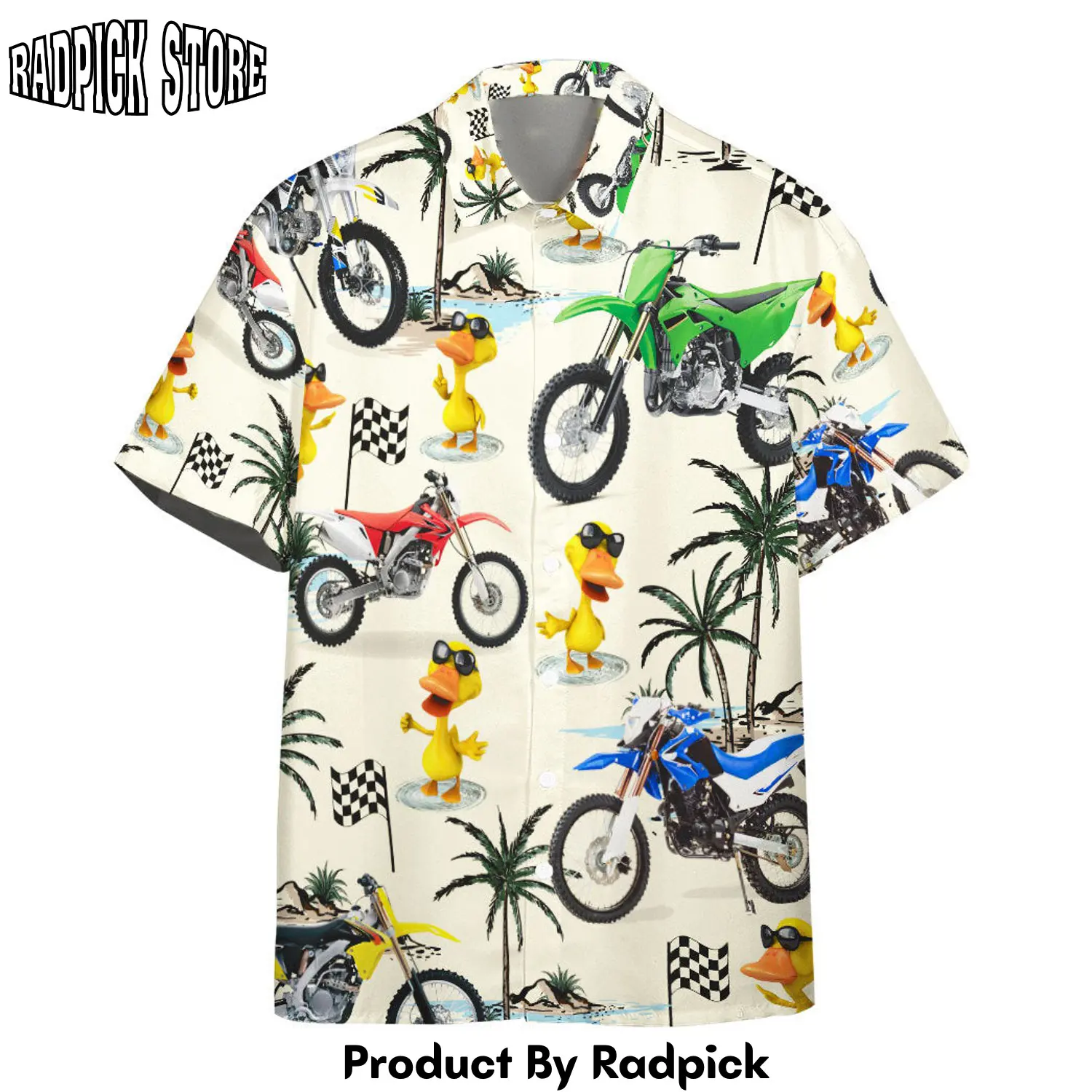 Radpick 3d duck motor racing custom hawaii shirt rp292875